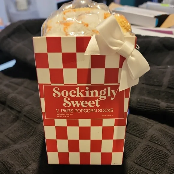 Sockingly Sweet Popcorn Socks And Movie Night Socks - Picture 5 of 7